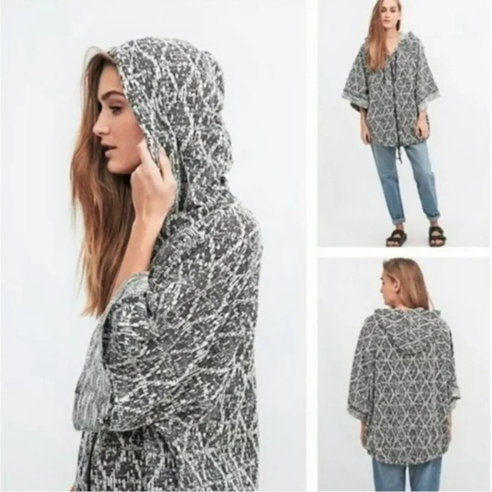 Free People Santa Fe Jacquard Zippered Kimono Hoodie Size Small - Picture 4 of 12